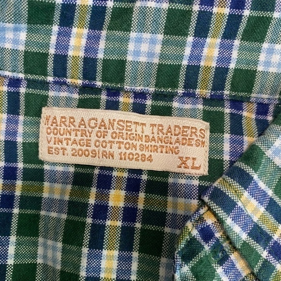 𝅺MEN'S XL button down long sleeve plaid shirt 100% cotton - Picture 5 of 6